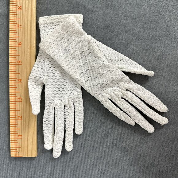 Vintage F W Woolworth Woolworth's Children's Gloves Stretch Nylon White Japan - Picture 3 of 7